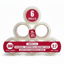 Tape King Clear Packing Tape - 60 Yards Per Roll Pack of 6 Rolls - Stronger...