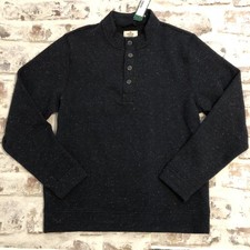 Marine Layer Pacifica Stretch Twill Pullover Herringbone Buttons Longsleeve SZ L