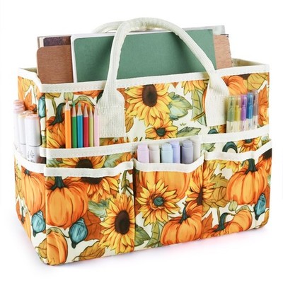 Craft Organizer Tote Bag Art Storage Caddy with Multiple Pockets Containers f...