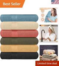 Ultra-Soft 6-Pack 27x54 Bath Towels - Lightweight Highly Absorbent Cotton