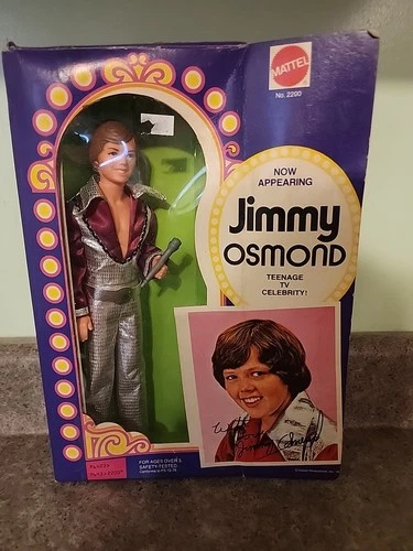 Vintage Mattel 9" JIMMY OSMOND DOLL, 1978, + Microphone NRFB Donny Marie Family