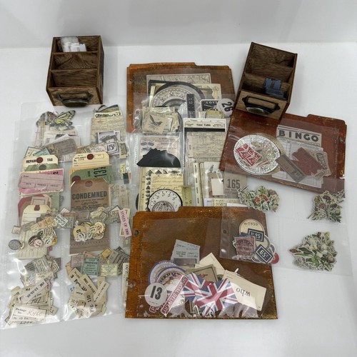 Tim Holtz Idea-ology Misc. Ephemera, 2 Vignette Card Files, Tiles, Tags, + More