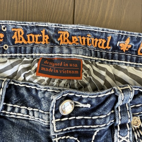 Rock Revival Stivaletto Jeans Donna 28x29 Blu Chiaro Impreziosito Denim Elasticizzato *Leggi - Foto 17 di 21