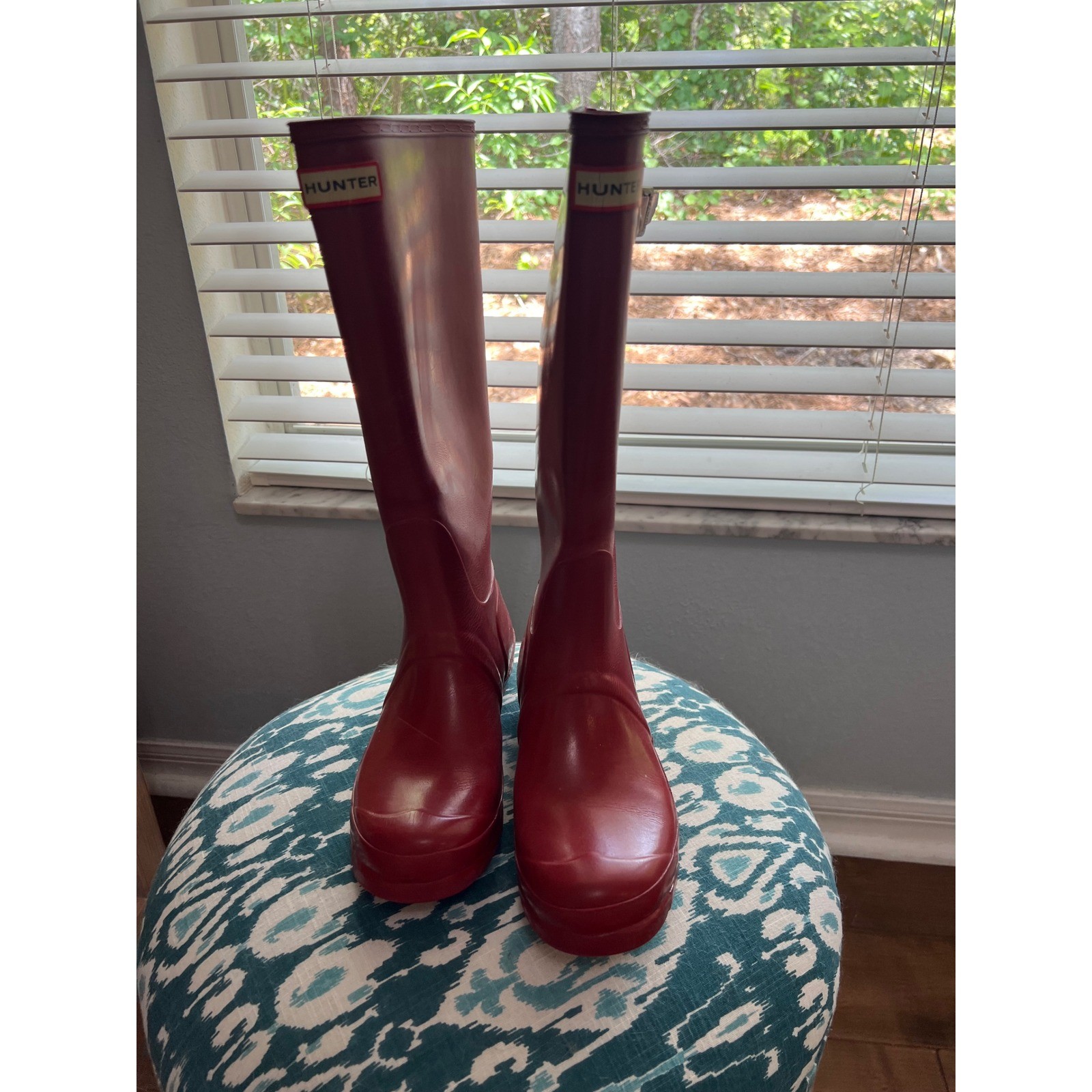 Hunter Tall Red Waterproof Rain Boots for Women Size 7 Outdoor Classic-image