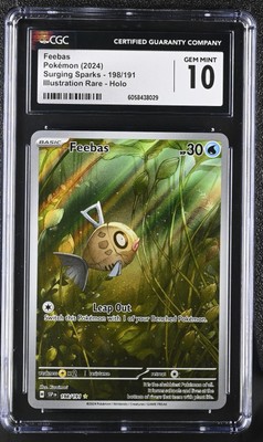 CGC GEM MINT 10 Feebas SSP 198 Scarlet & Violet Surging Sparks Illustration Rare