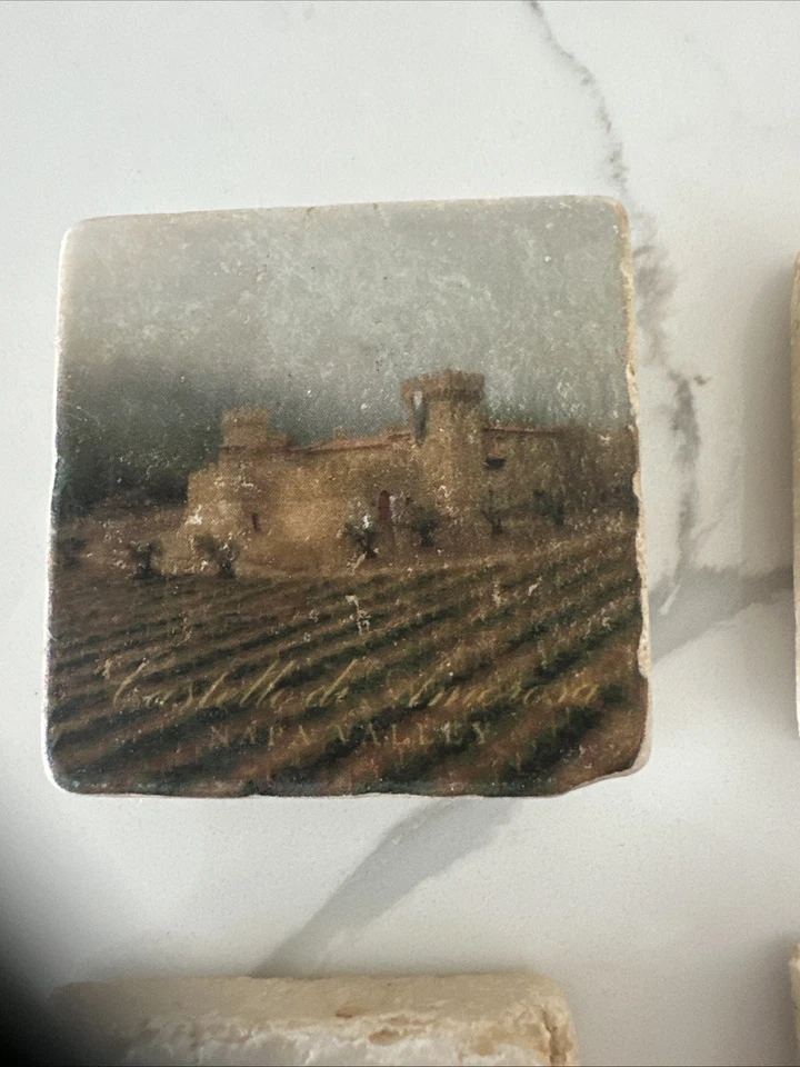 Juego de 5 imanes de mármol con arte y piedra de Vineyard Napa Valley Foto 2 de 4