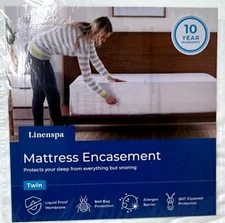 LINENSPA Waterproof Bed Bug Proof , Liquid Proof Encasement Protector-Free Ship!