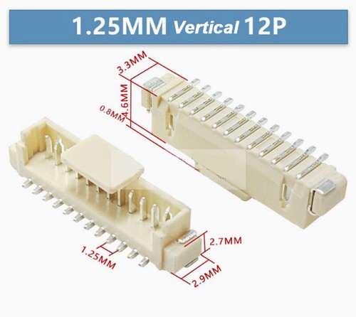 MX1.25MM Horizontal/Vertical SMD Sockets With/Without Cover 2P/3P/4P/5P/6P-16P - Picture 36 of 44