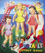 VINTAGE UNCUT 1949 PIGTAILS aka PATTY'S PARTY PAPER DOLLS~#1 TOP REPRODUCTION