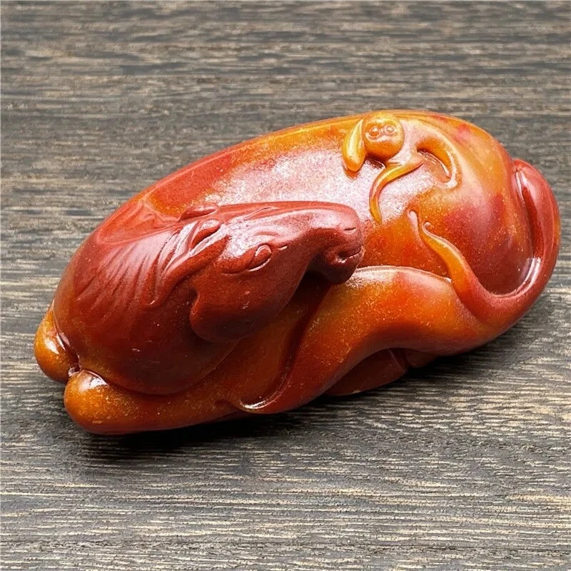 Antiguo colgante chino de jade natural colección caballo joyería retro Foto 2 de 4