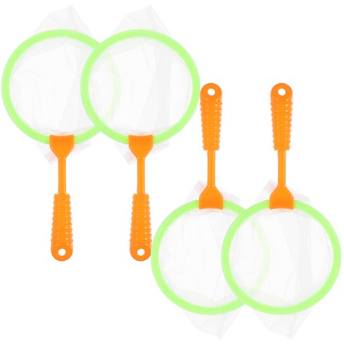 4 Pcs Plastic Mesh Bag Child Beach Fishing Net Kids Set Children's Babies Nets