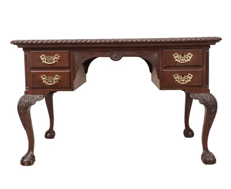 Escritorio Feldenkrais Chippendale Estilo Tallado Caoba Socios Foto 2 de 4