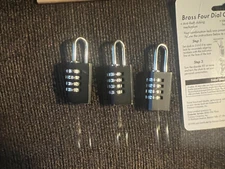 3 - Franzis Vintage  Solid Brass Resettable Combo Locks