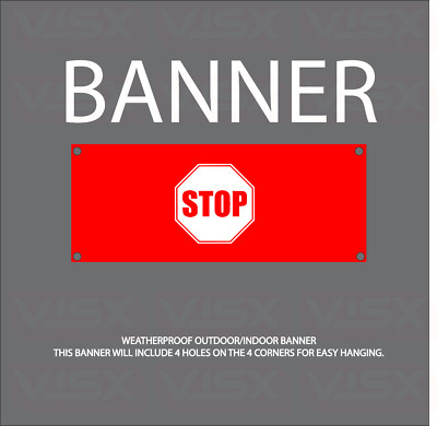 STOP Warning Danger VINYL Banner Flag Outdoor indoor Warning Hazard Safety sign