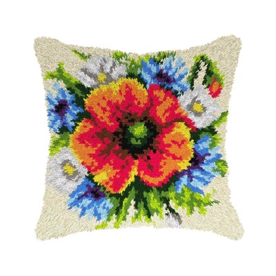 Orchidea Latch hook cushion kit Poppy 4144