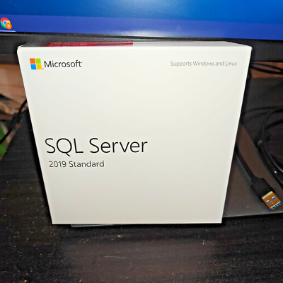SQL Server 2019 Standard - 24 Core Full Box License, 25 CALs - DVD Retail Pack