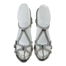 Nina New York Open Toe Silver Heels Slingback Sandals Baby Glitter Silver 6M