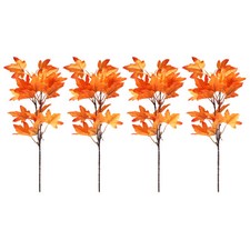 4Pcs Simulated Autumn Bouquet Decor Home Fake Leaves Ornament DIY Flower Prop