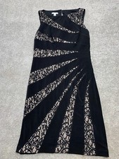 London Times Sleeveless Lace Cut Out Dress Womens 10 Black LBD Capsule NYE Event