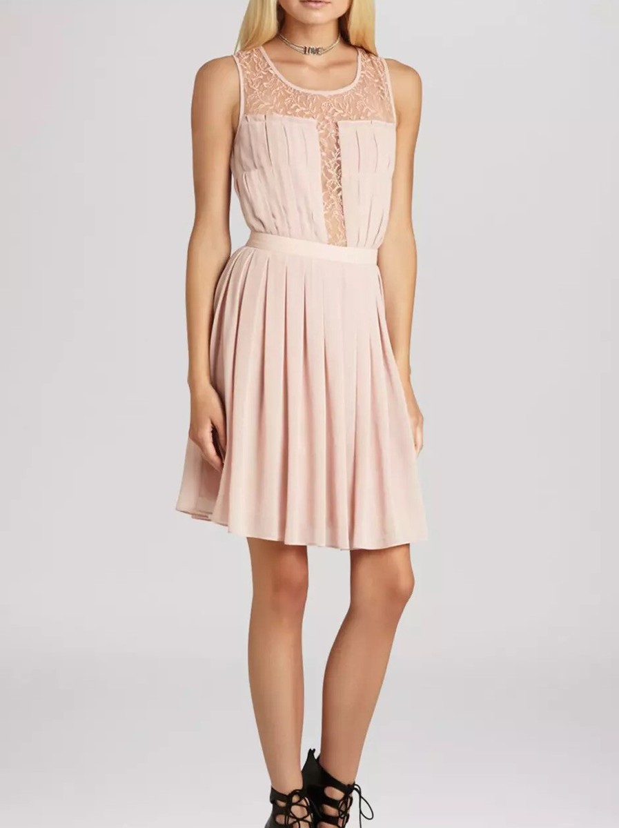 bcbgeneration pleated dress Printed Pleated Cutout Dress