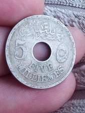 Egypt 5 milliemes KM# 315 1916 1917 AH 1335 without H middle east coin 171219-3