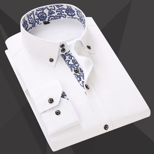 Mens Dress Shirts Clothes Long Sleeves Formal Business Button Down Casual Shirts - Picture 2 of 9