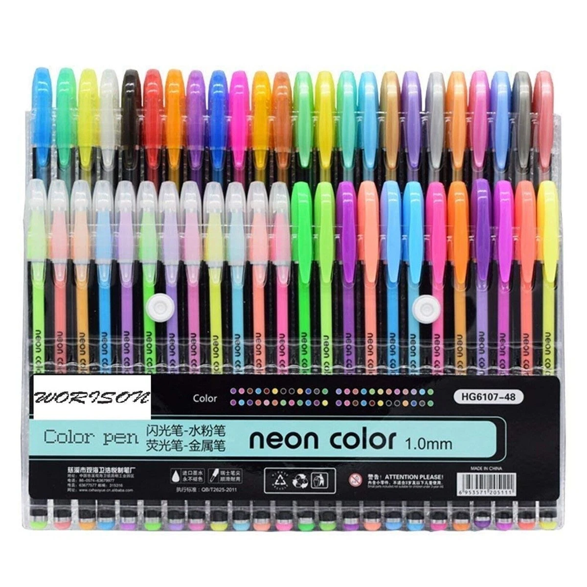 WORISON Glitter Neon colors Gel Pen Set 48 Pcs