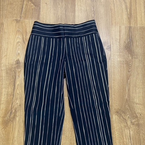 Alice + Olivia Pants Womens 26x29 Black Gold Striped Stretch Made in USA - Picture 2 of 11