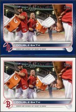 2022 Topps Series 1 Double Bath #229 Royal Blue Parallel & Base - Pair - Red Sox
