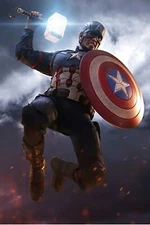 Worthy Captain America Silk canvas Fabric Poster (24" x 36" approx)