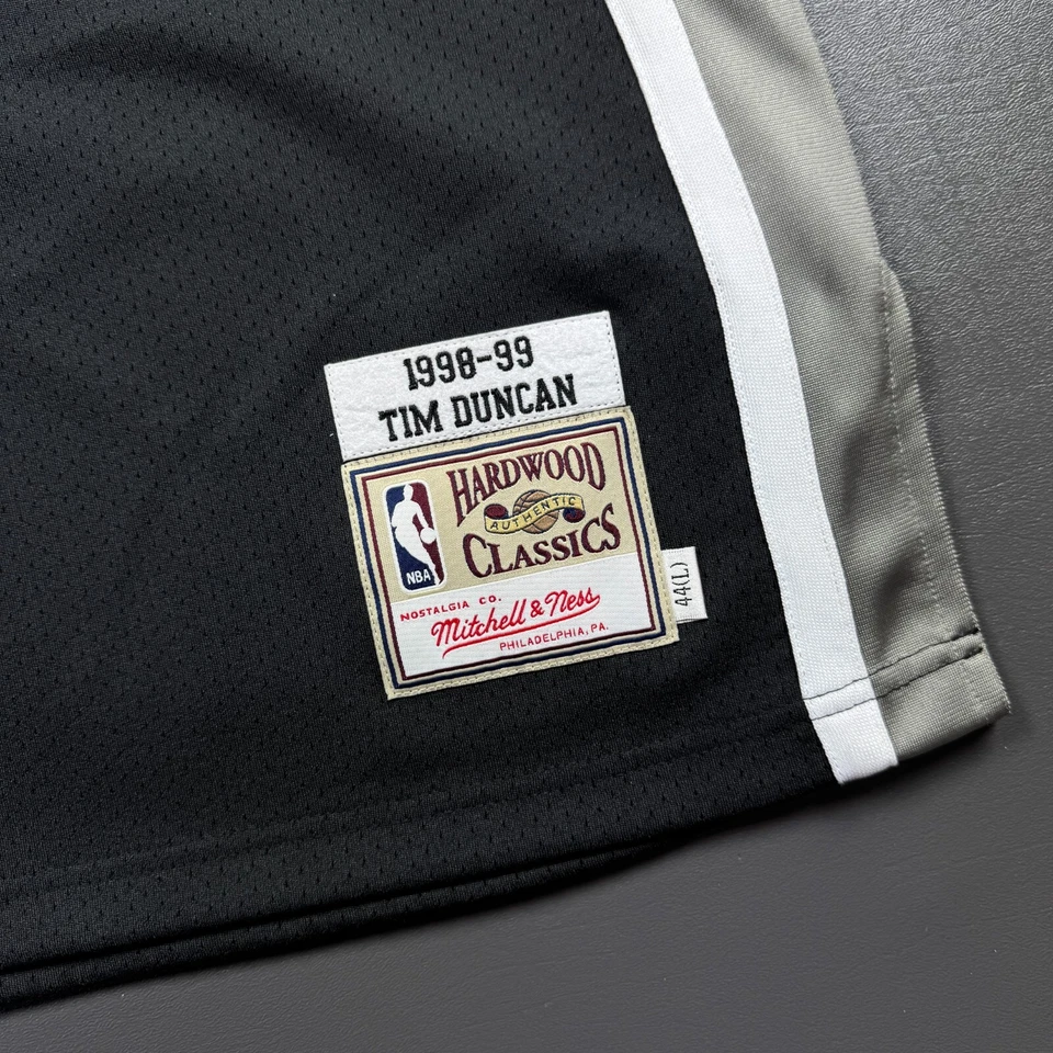 100% Authentic Tim Duncan Mitchell Ness 98 99 NBA Finals Jersey Size 44 L Mens - Image 4 of 4