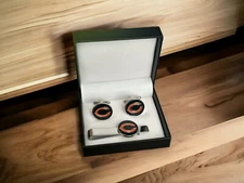 Chicago Bears Cufflinks, Tie Clip, Or Complete Set