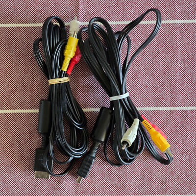 2 Pack of Genuine Sony OEM RCA AV Audio Video Cable For PlayStation PS1 PS2 PS3