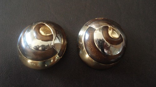 Boucles D'oreilles Clip Vintage Haute Couture Dorées - Occasion