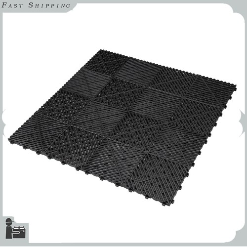 25x Interlocking Garage Floor Tiles Self-Draining Non-Slip Flooring For Patios - Picture 2 of 23