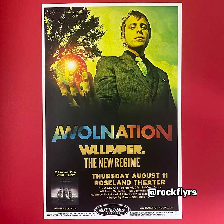 AWOLNation 2011 Concert Promo 11x17 Street Poster. Portland Oregon