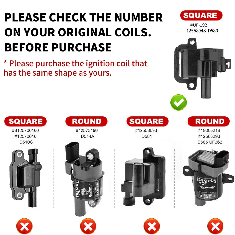 Bobina de encendido y bujía de alto rendimiento 8* para y cables GM LS1 LS6 97-05 UF192 Foto 2 de 4