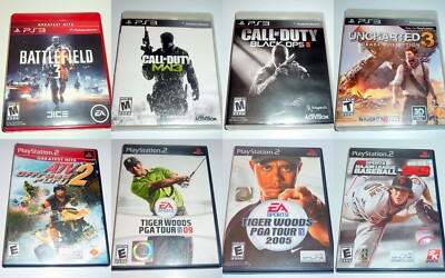 Call of Duty, Battlefield  PS2 & PS3 Games (8)  Uncharted 3, ATV 2, Tiger Woods