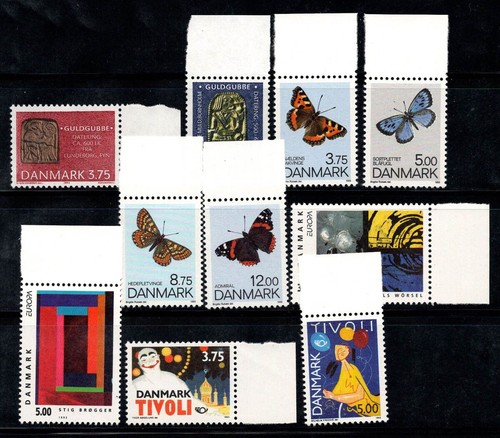 Dänemark 1993 Mi. 1046-1055 postfrisch ** 100% Schmetterlinge, Kunst, Norden, Tourismus