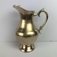 VTG Leonard Brass Water Pitcher Footed EPNS Electroplate Nickel Silver 9" India