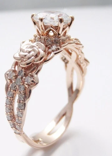 2Ct Round Lab Created Diamond Women's Wedding Ring 14K Rose Gold Plated