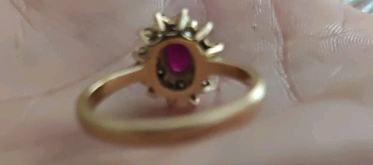 STARBURST ruby and diamond cluster ring 14kt gold… - image 6