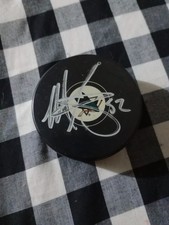 Matt Irwin Signed Logo Hockey Puck San Jose Sharks