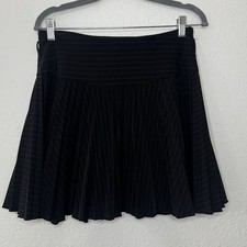 Vintage Y2K Black Pinstripe Pleated Mini Skirt Juniors Size 9/10 - Made In USA