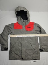 Burton Dugout 2L Boy's Medium Heathered Gray Red Ski Snowboarding Coat DryRide