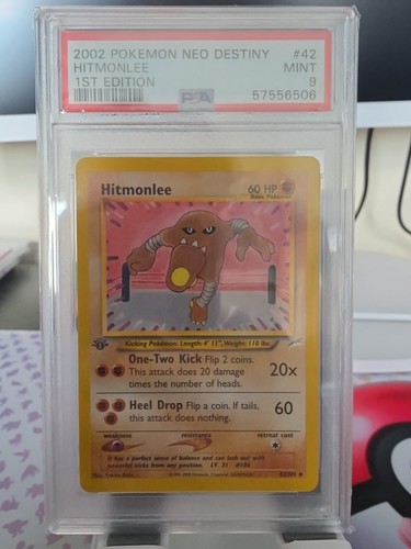 Hitmonlee (1st Edition) graded PSA 9 for sale on eBay