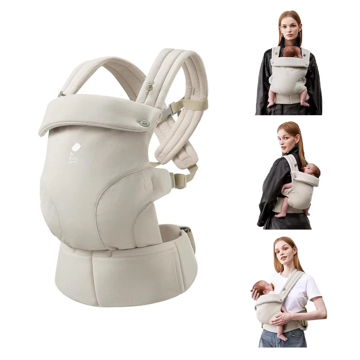 Bc Babycare CocoonGo Baby Carrier Ergonomic,Soft Adjustable,Hip Support-Beige