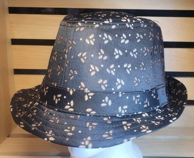 NWOT Goorin Bros Trilby Fedora Hat Black Leaf Floral Print  display picture 3