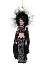 Cody Foster Goddess of Pop in 1986 Oscars Black Feather Dress Ornament