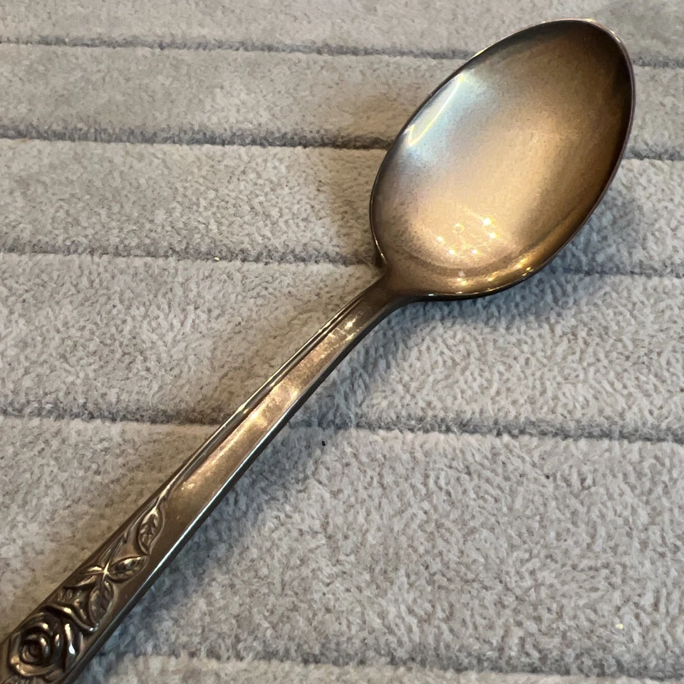 "Cuchara de plata esterlina Reed & Barton 6"" pulgadas rosa clásica" Foto 3 de 4